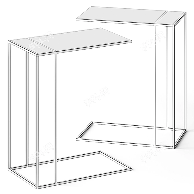 Sleek CB2 Mill Side Table 3D model image 2