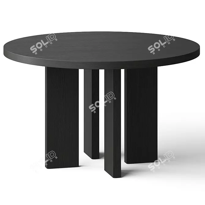 Modern Shadow Black Dining Table 3D model image 1