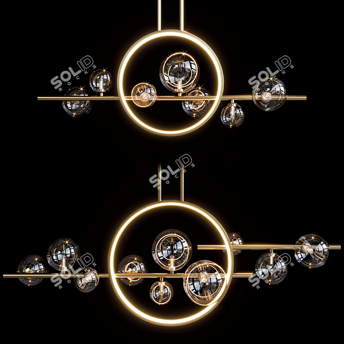 Elegant IONA L Pendant Light 3D model image 1