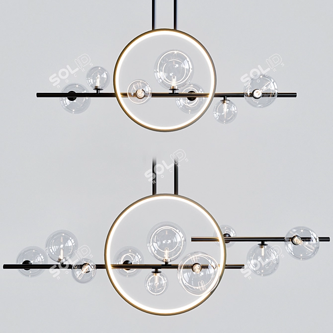 Elegant IONA L Pendant Light 3D model image 2