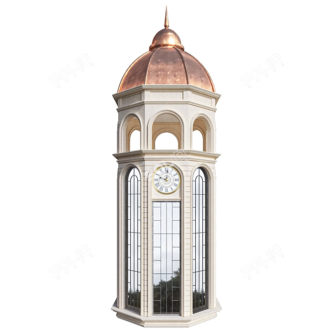 Timeless Tower - Elegant Clock 3D model image 2