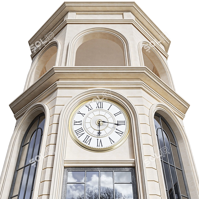 Timeless Tower - Elegant Clock 3D model image 3