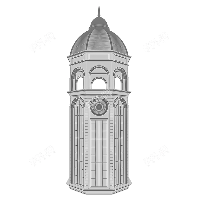 Timeless Tower - Elegant Clock 3D model image 4