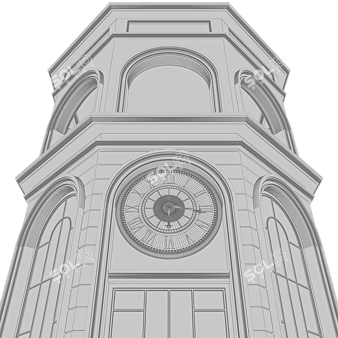 Timeless Tower - Elegant Clock 3D model image 5