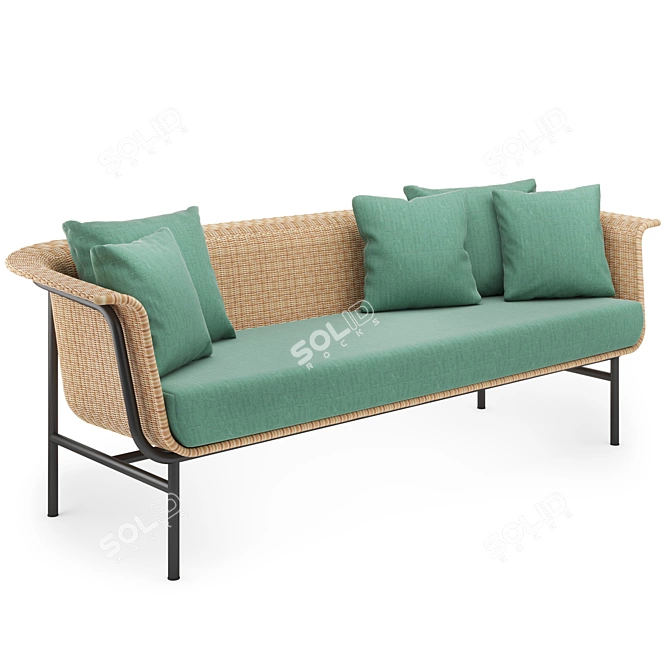 Sleek Lounge Sofa: Wicked 3S 3D model image 5