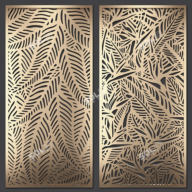 Botanical Charm Decorative Partition 3D model image 1