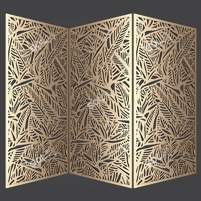 Botanical Charm Decorative Partition 3D model image 4