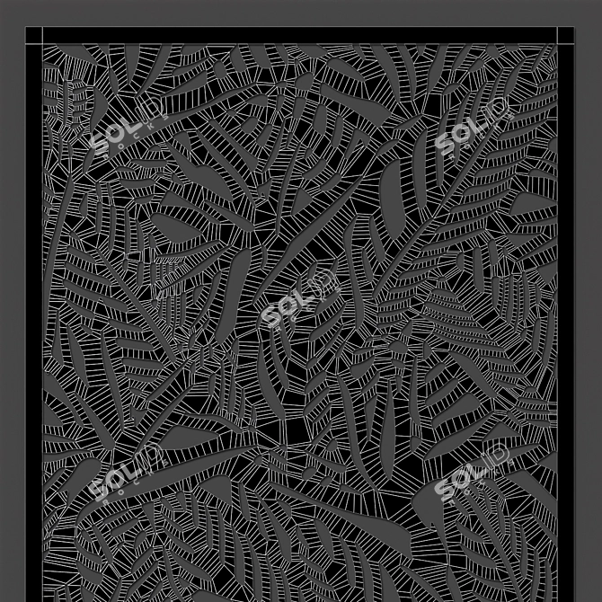 Botanical Charm Decorative Partition 3D model image 6