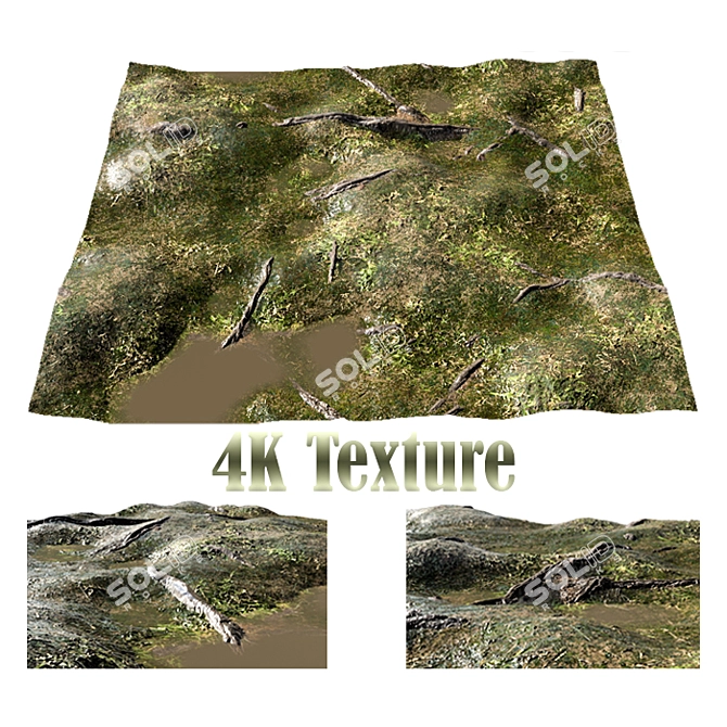 Rugged Green Ground: Seamless Texture Variety 3D model image 3