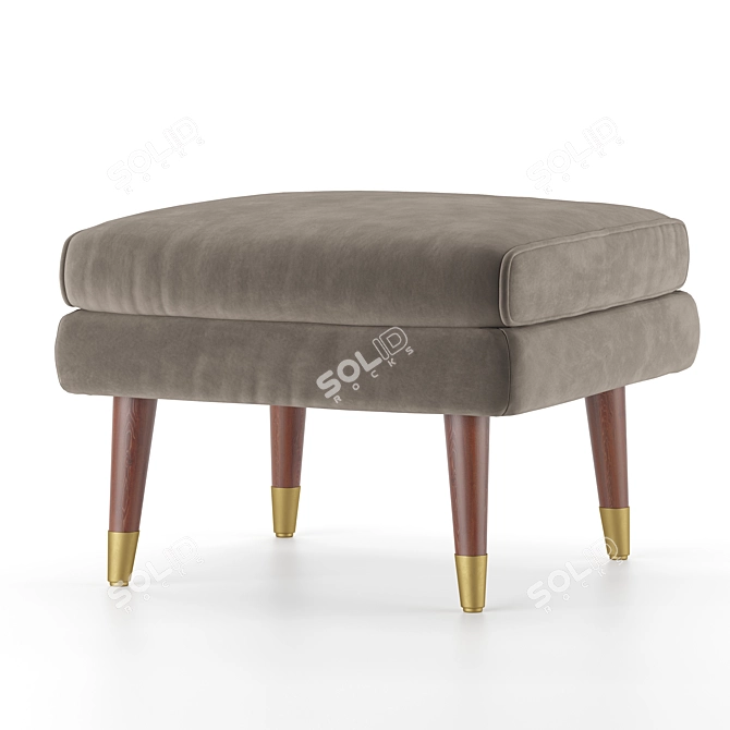 Wilde Y Velvet Pouf: Sleek, Cozy & Chic 3D model image 1