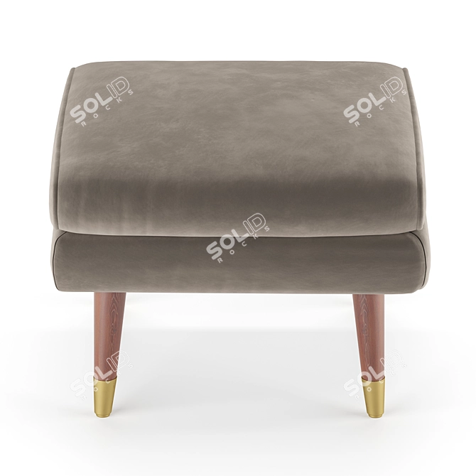 Wilde Y Velvet Pouf: Sleek, Cozy & Chic 3D model image 2