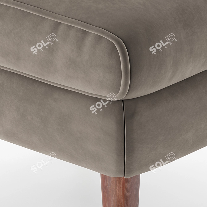 Wilde Y Velvet Pouf: Sleek, Cozy & Chic 3D model image 3