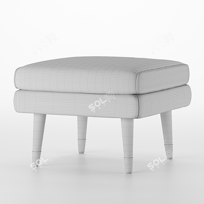 Wilde Y Velvet Pouf: Sleek, Cozy & Chic 3D model image 4