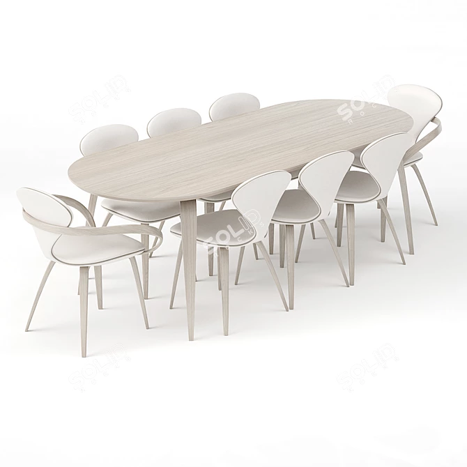 Apriori D Wooden Table (180/220/120cm) 3D model image 2