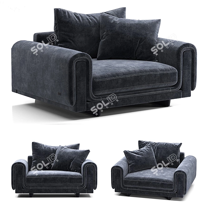 Underline Loveseat - Unparalleled Elegance 3D model image 1