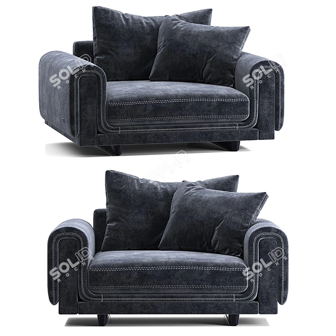 Underline Loveseat - Unparalleled Elegance 3D model image 2