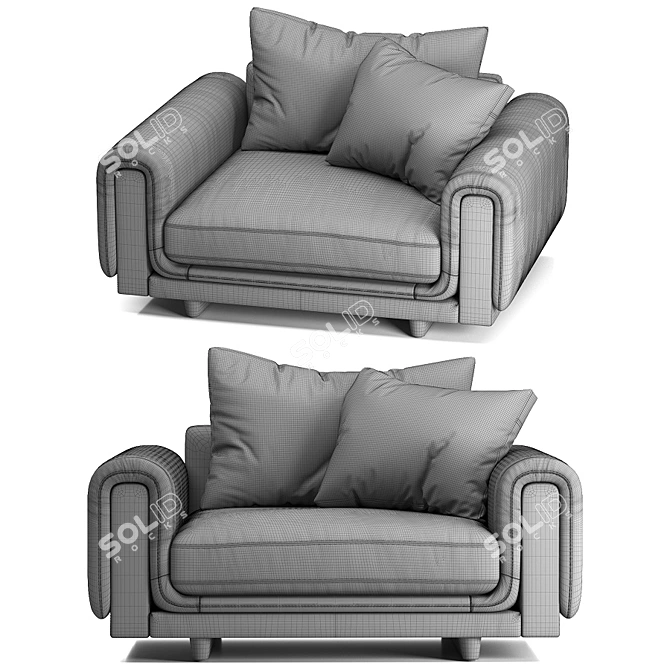 Underline Loveseat - Unparalleled Elegance 3D model image 3