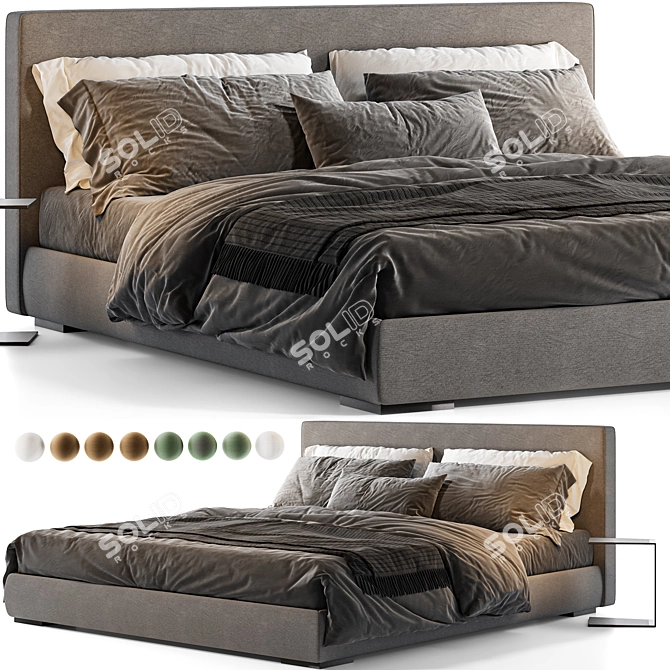 Elegance in Stone: Meridiani's Bed 3D model image 1