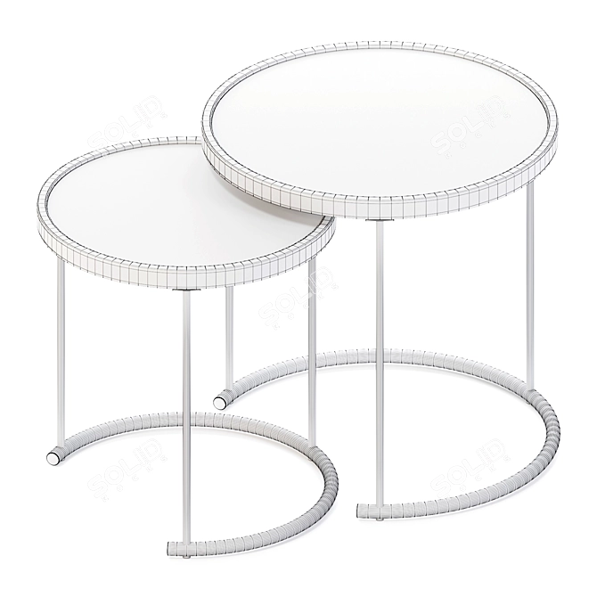 Rose Gold Glass Top Tables 3D model image 6