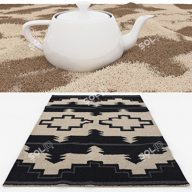 Versatile Set of 6 Rugs 3D model image 3