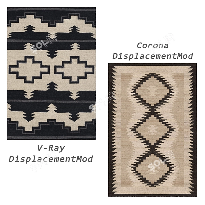 Versatile Set of 6 Rugs 3D model image 4