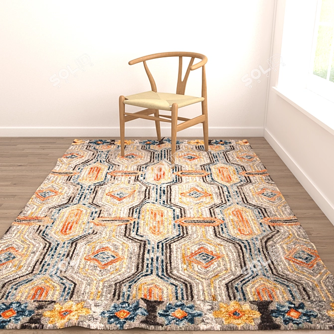 Versatile Rug Set: 8 Stunning Designs 3D model image 4