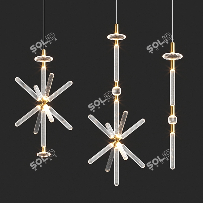 Elegant Cipher: Lasvit Chandelier 3D model image 2