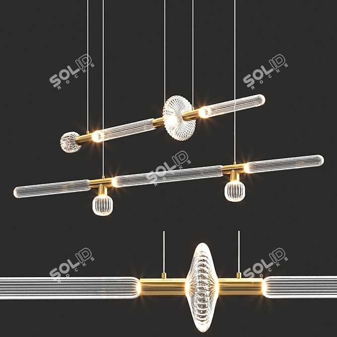 Elegant Cipher: Lasvit Chandelier 3D model image 3