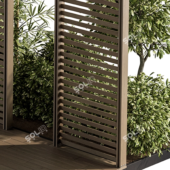 Elegant Outdoor Pergola Set 3D model image 3