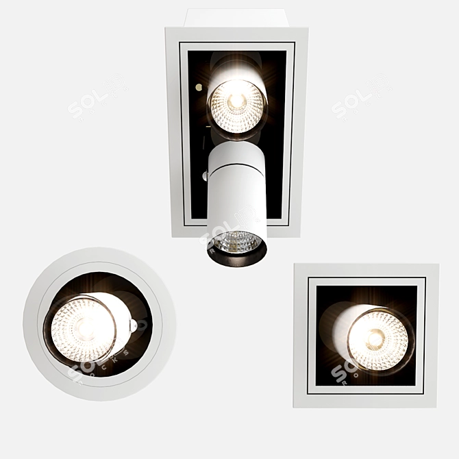 Yori Collection: Adjustable LED Recessed Spotlight 3D model image 3