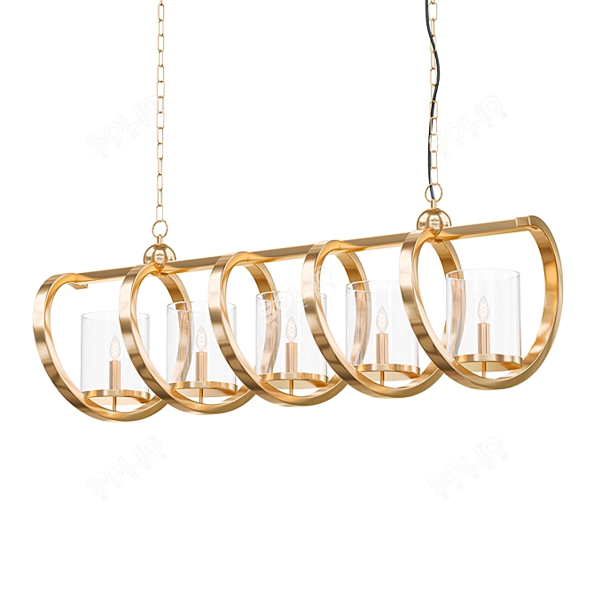 Elegant Maximus 5-Light Linear Pendant 3D model image 1