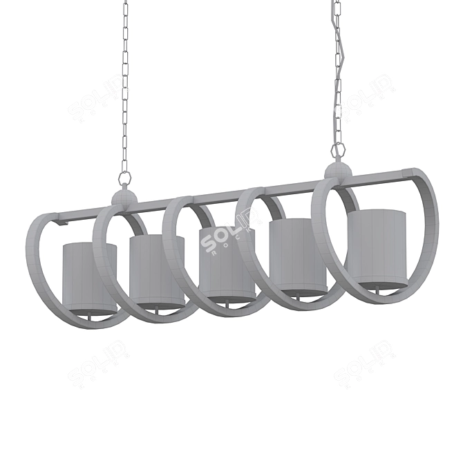 Elegant Maximus 5-Light Linear Pendant 3D model image 2