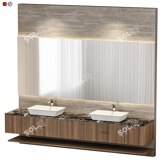 Luxury Bathroom: Insplosion 3D model image 1