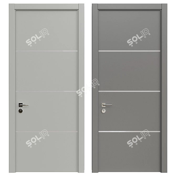 Sleek Interior Door 3D model image 1