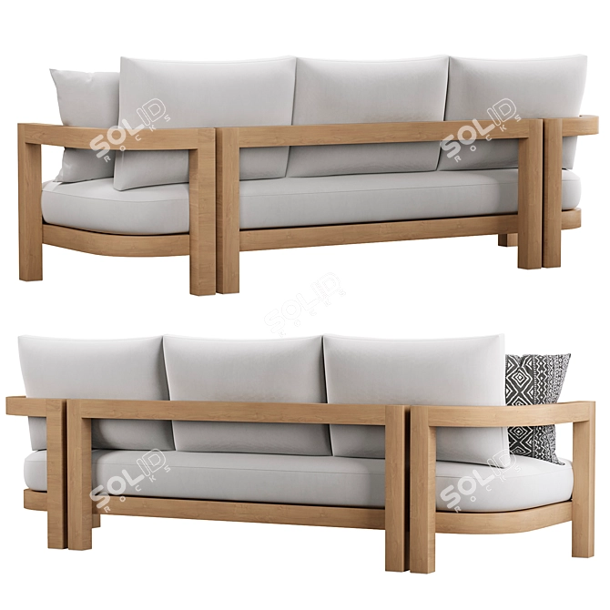 Natural Teak Portofino Sofa 3D model image 4