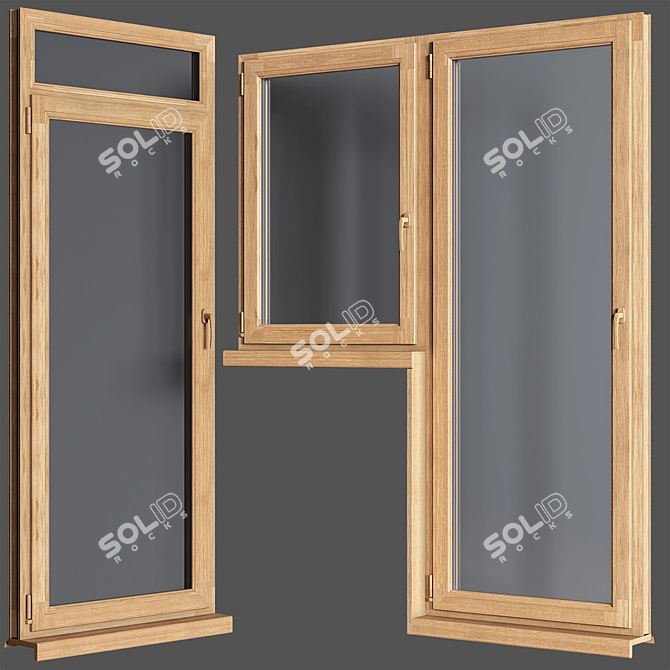 Premium Plastic Window Set: High-quality 3D Model 3D model image 5