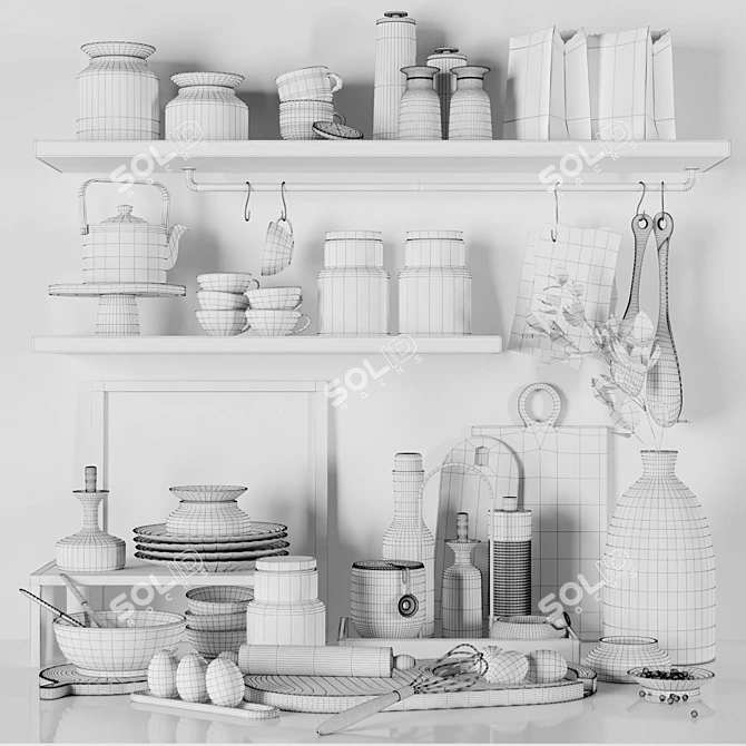 Essential Kitchen Tools 3D model image 7