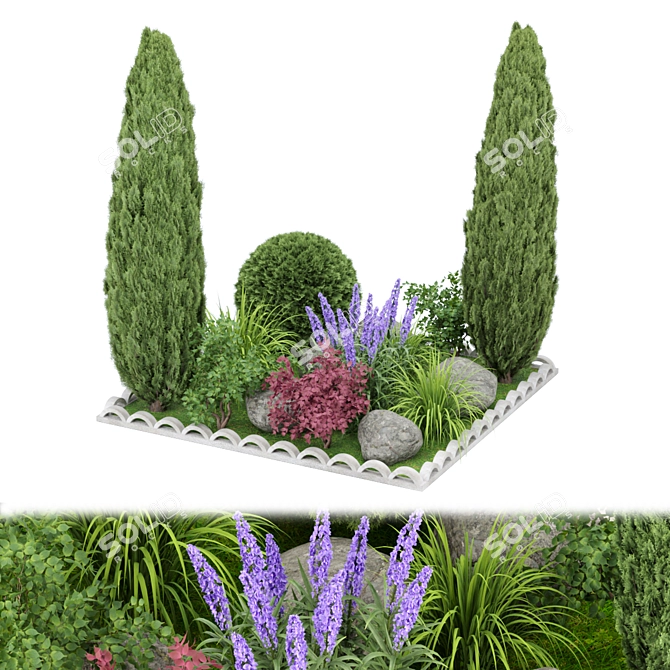 Exquisite Outdoor Plant Collection 3D model image 1