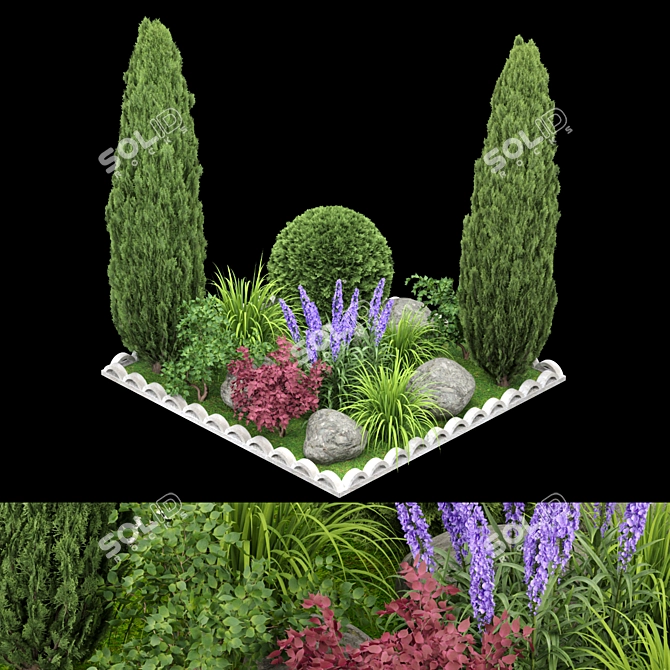 Exquisite Outdoor Plant Collection 3D model image 2