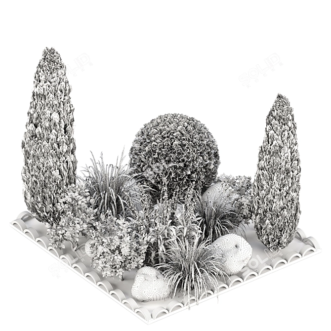 Exquisite Outdoor Plant Collection 3D model image 4