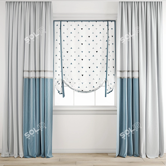 Polygonal Curtain Model 3D model image 1