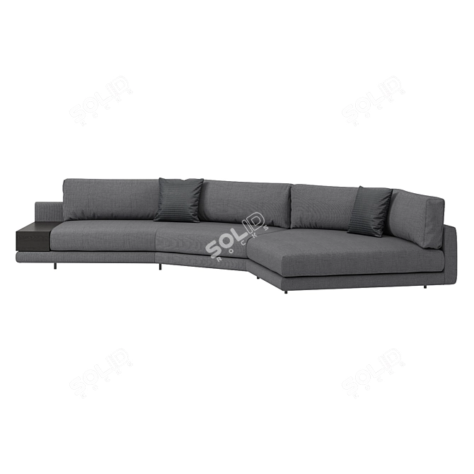 Title: MisuraEmme Argo Italian Corner Sofa with Table 3D model image 1