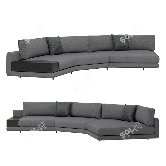 Title: MisuraEmme Argo Italian Corner Sofa with Table 3D model image 4