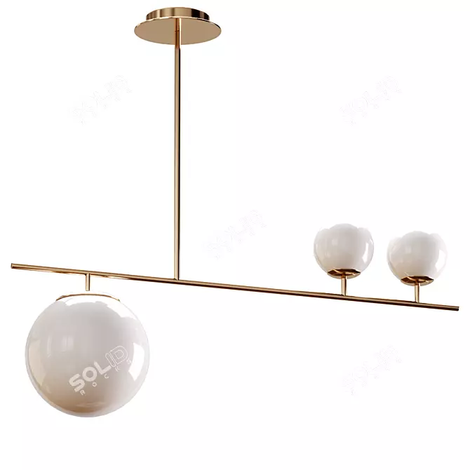 Modern Hanging Lamps: Gold or Black 3D model image 1