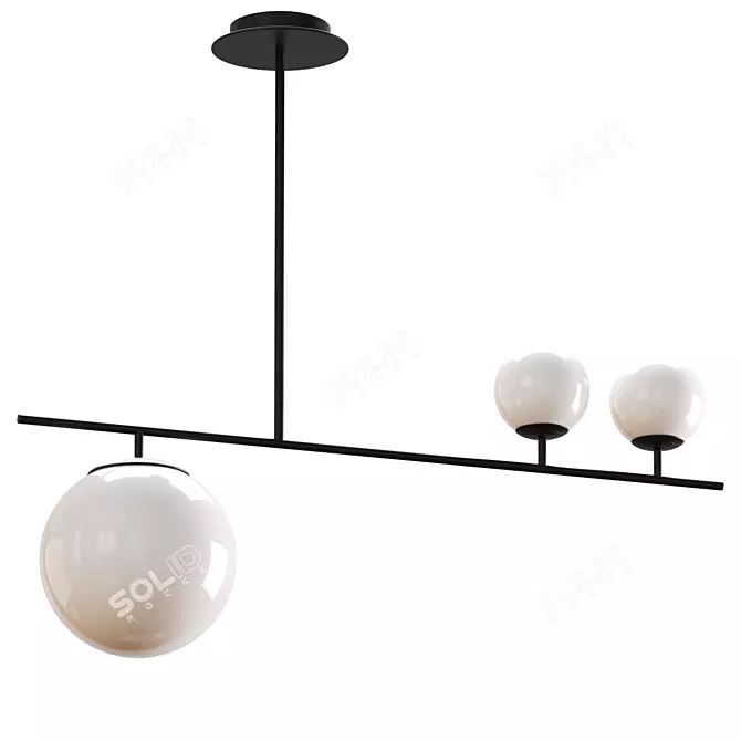 Modern Hanging Lamps: Gold or Black 3D model image 2