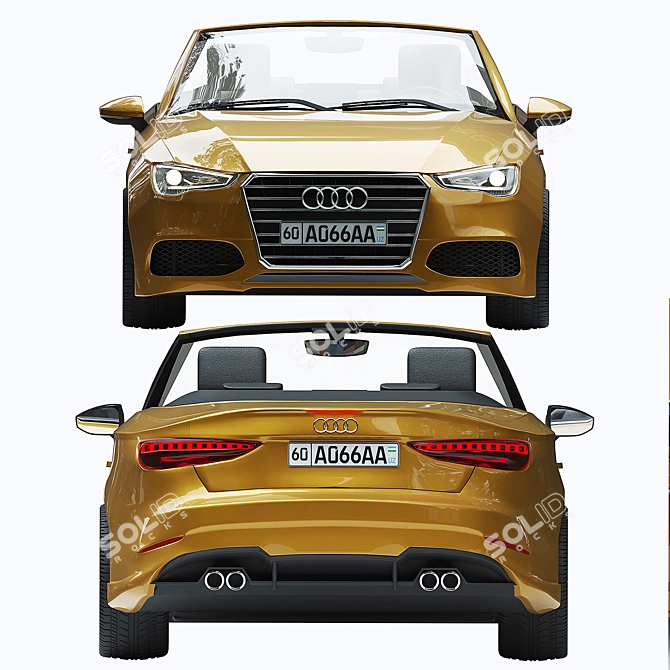 Exhilarating Audi C3 Convertible 3D model image 3