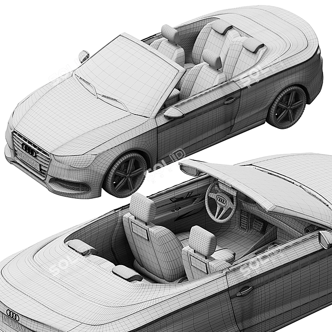 Exhilarating Audi C3 Convertible 3D model image 6