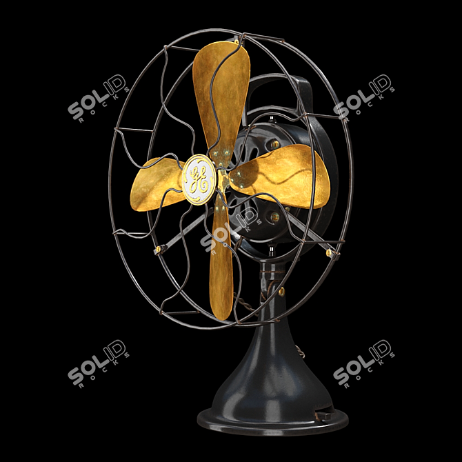 Retro American Fan 3D model image 1