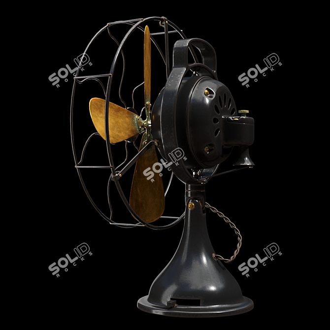 Retro American Fan 3D model image 2