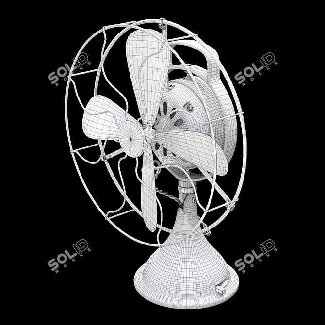 Retro American Fan 3D model image 4